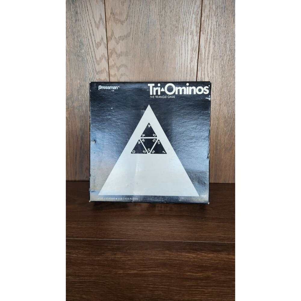 Vintage 1968 Pressman Toy Tri-Ominos Triangle Dominos Board Game Set